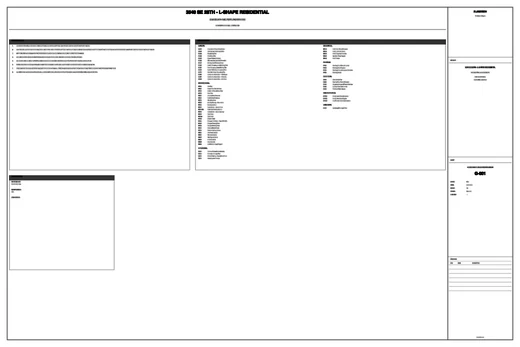 Cover sheet G-001 with project data, drawing index and title block.